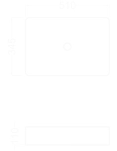 VASQUE RECTANGULAIRE BLANC MAT TRE 50 BECRISA 2