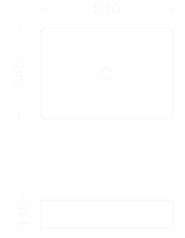 VASQUE RECTANGULAIRE BLANC MAT TRE 50 BECRISA