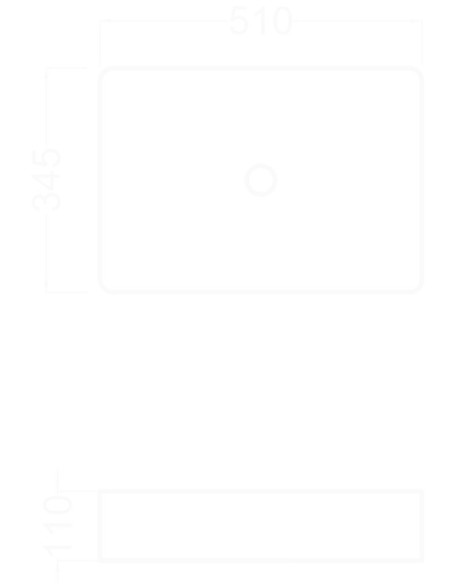 VASQUE RECTANGULAIRE BLANC MAT TRE 50 BECRISA