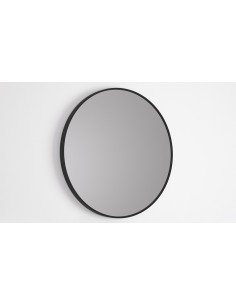 MIROIR ROND SIMPLE AVEC CADRE ACIER NOIR  - DUPLACH GROUP