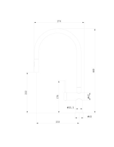 MITIGEUR CUISINE A BEC HAUT EXTRACTIBLE EVO BORRAS