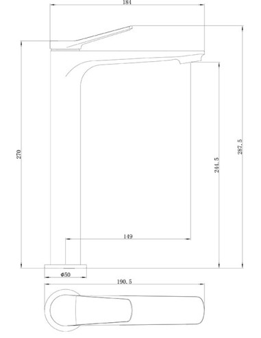 MITIGEUR LAVABO HAUT AVA BORRAS