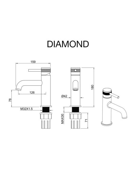 MITIGEUR LAVABO DIAMOND SKY BATH