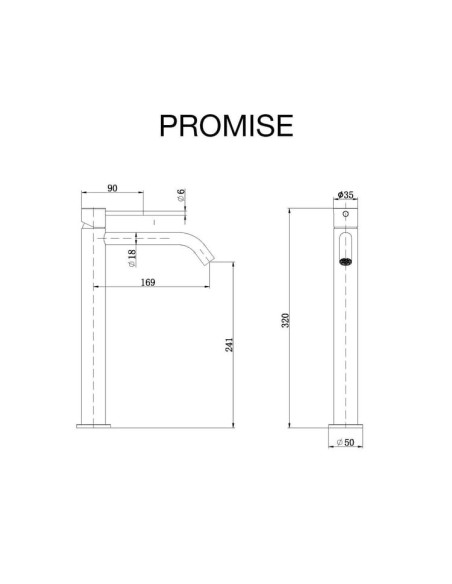 MITIGEUR LAVABO HAUT PROMISE SKY BATH
