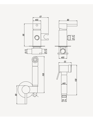 KIT DOUCHETTE WC MURALE KROOS