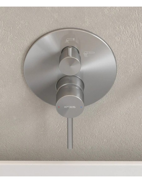 KIT MITIGEUR BAIN DOUCHE MURAL 3 TROUS ENCASTRÉ CORBEAU KROOS