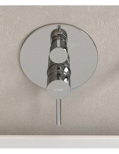 KIT MITIGEUR BAIN DOUCHE MURAL 3 TROUS ENCASTRÉ CORBEAU KROOS