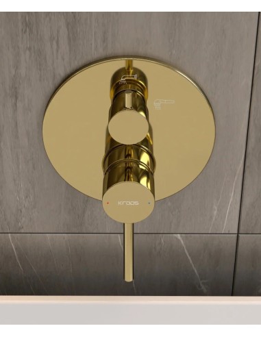 KIT MITIGEUR BAIN DOUCHE MURAL 3 TROUS ENCASTRÉ CORBEAU KROOS