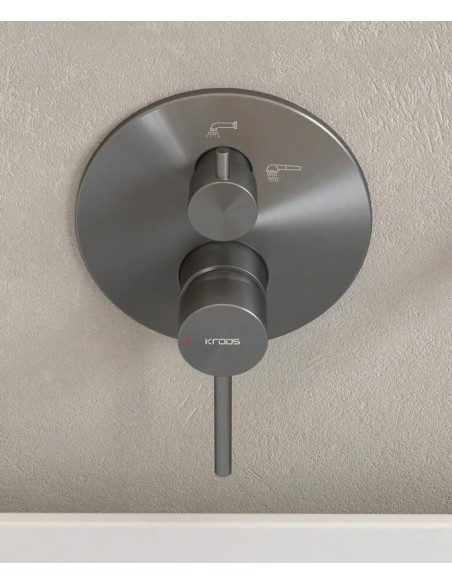 KIT MITIGEUR BAIN DOUCHE MURAL 3 TROUS ENCASTRÉ CORBEAU KROOS