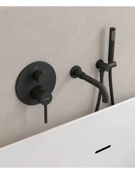 KIT MITIGEUR BAIN DOUCHE MURAL 3 TROUS ENCASTRÉ CORBEAU KROOS