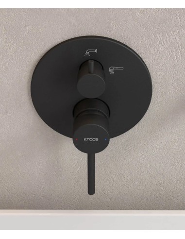 KIT MITIGEUR BAIN DOUCHE MURAL 3 TROUS ENCASTRÉ CORBEAU KROOS