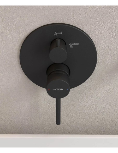 KIT MITIGEUR BAIN DOUCHE MURAL 3 TROUS ENCASTRÉ CORBEAU KROOS