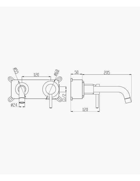 MITIGEUR LAVABO ENCASTRE CORBEAU KROOS