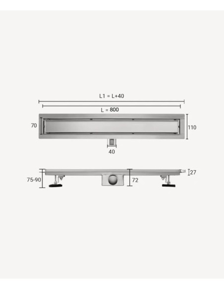 CANIVEAU DE DOUCHE DIM 800MM KROOS