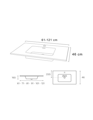 LAVABO ETNA ENCASTRER CERAMIQUE  ART AND BATH